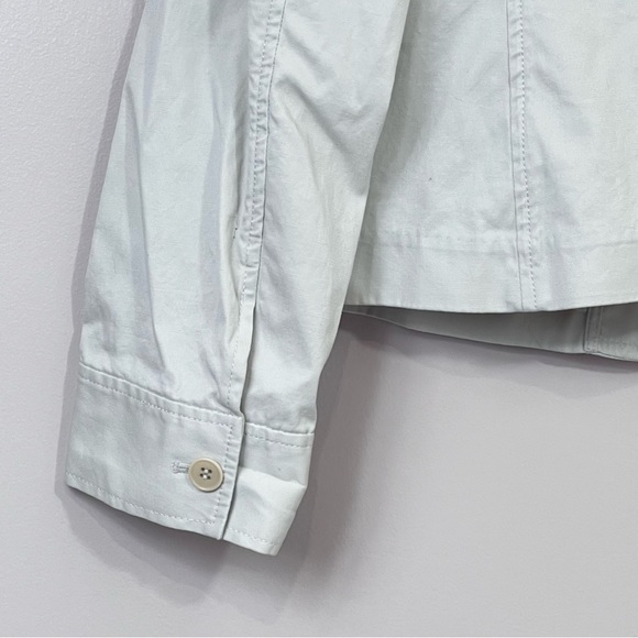 Talbots Blazer Vintage Women’s 12 Khaki Long Sleeve Pocket Front Ruffle New Y2K - Picture 6 of 12